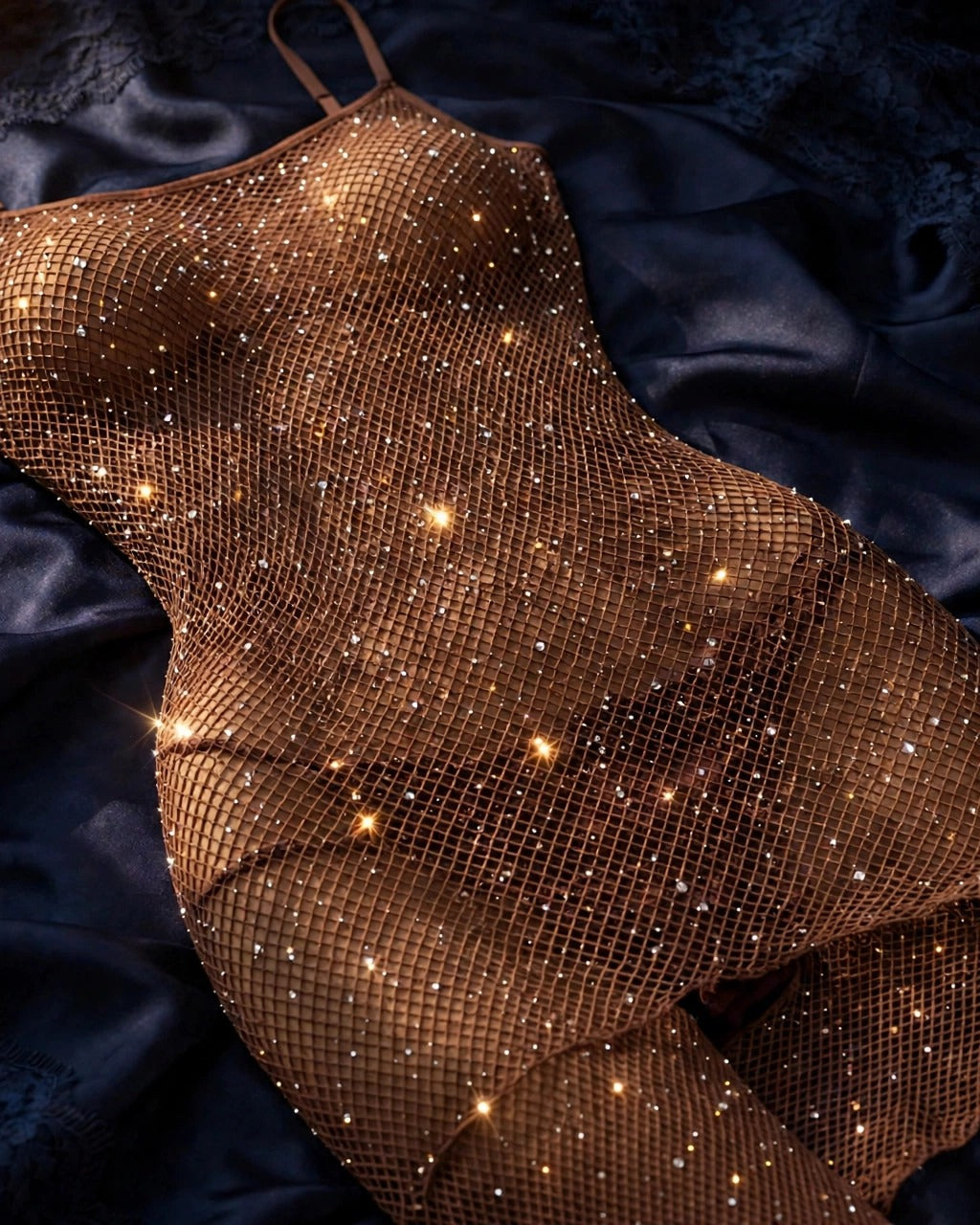 Dreamgirl Rhinestone Fishnet Chemise